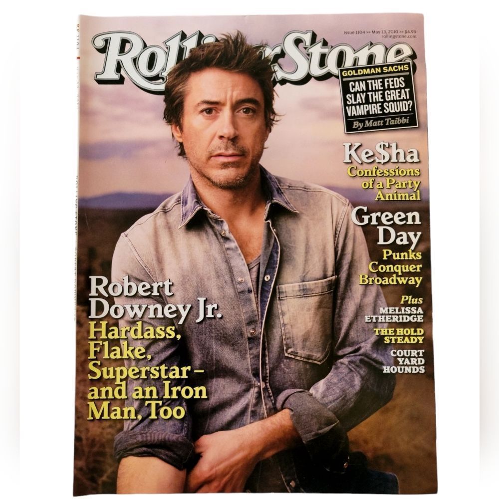 Rolling Stone Magazine Robert Downey Jr Iron Man Marvel Issue 1104 May 2010 New